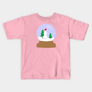 Snow globe with a snowman and a spruces inside Kids T-Shirt